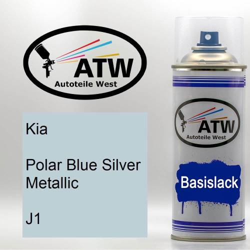 Kia, Polar Blue Silver Metallic, J1: 400ml Sprühdose, von ATW Autoteile West.